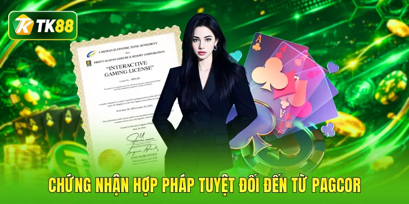 Chứng nhận hợp pháp tuyệt đối đến từ PAGCOR